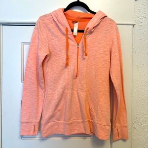 Lucy Activewear Half Zip Hoodie Sweatshirt Orange